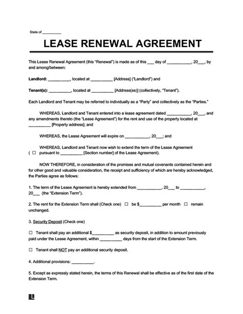 Free Lease Renewal (Extension) Agreement .